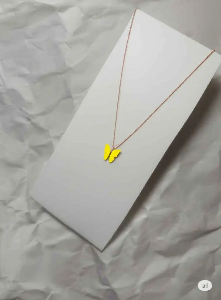 Yellow butterfly necklace
