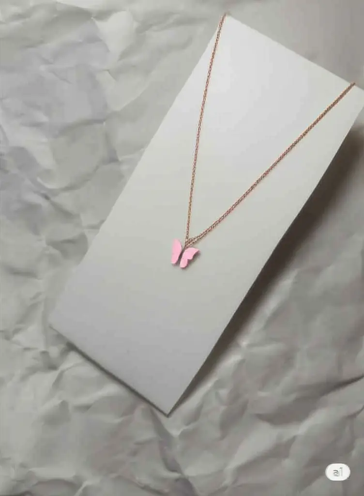 Light Pink butterfly necklace