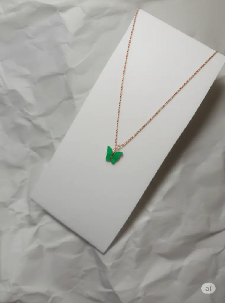Green butterfly necklace