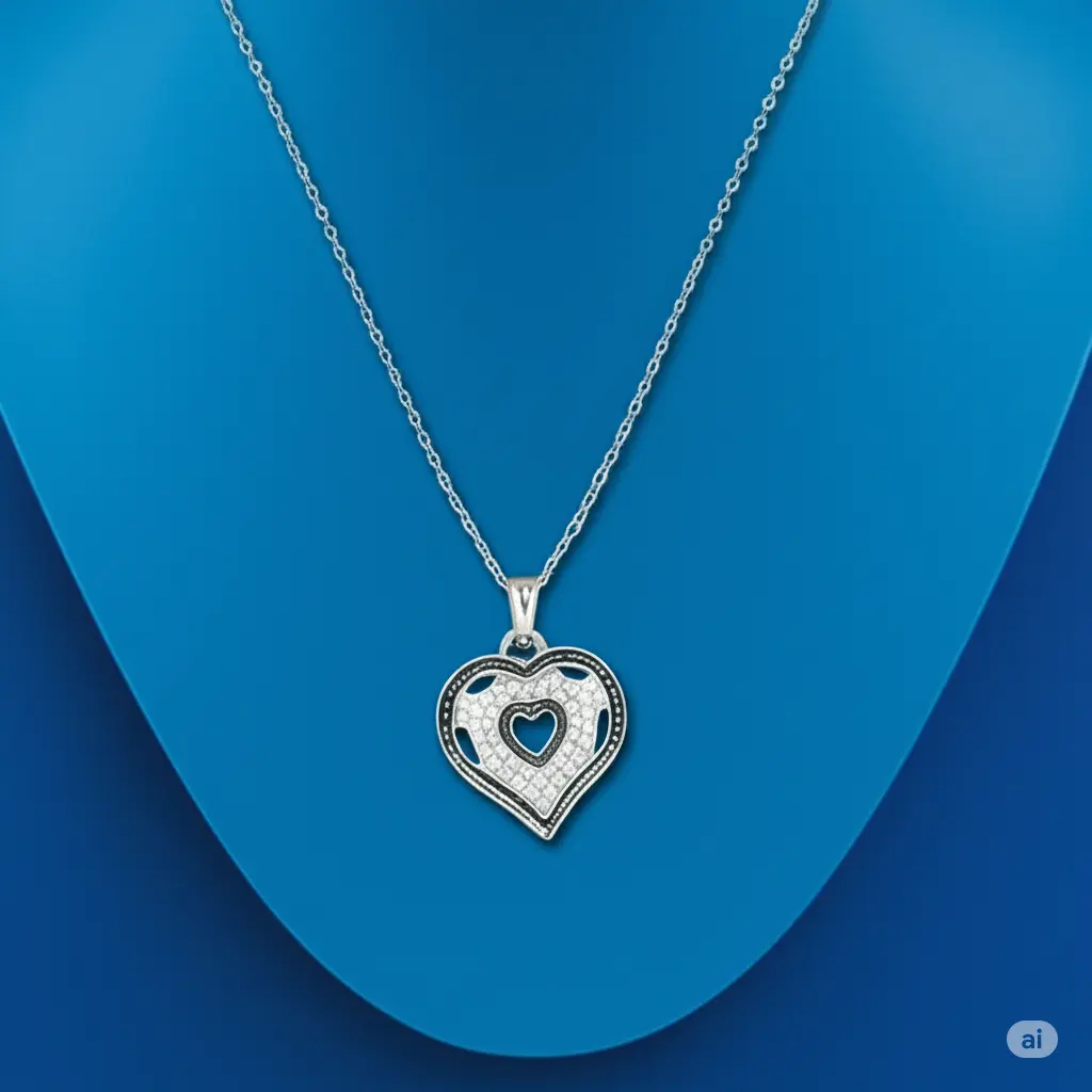 Blue stone Heart Necklace